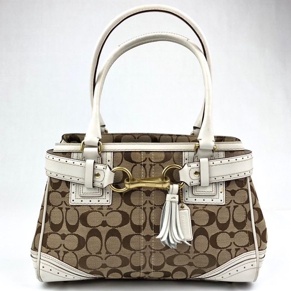 Coach Handbags - COACH Signature Hamptons Leather Bag Purse